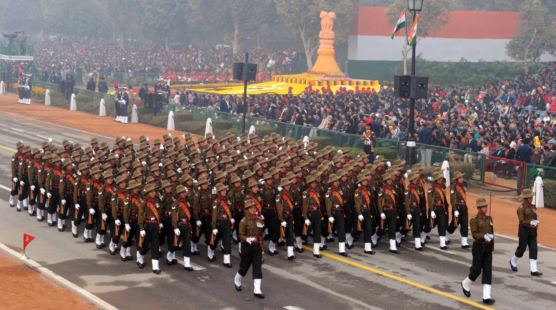 Indian Army contingent marching at the Republic Day parade